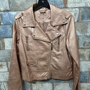 Jou Jou Women's Shimmering Rose Leather Jacket